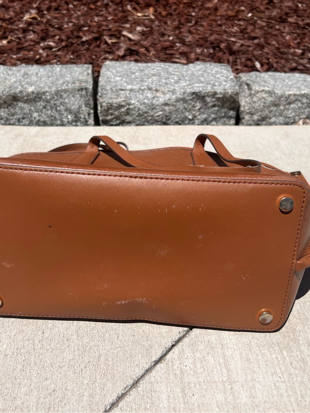Michael Kors Pebbled Leather Large Tote Bag Cognac Luggage Brown shoulder shoppe - Picture 7 of 7